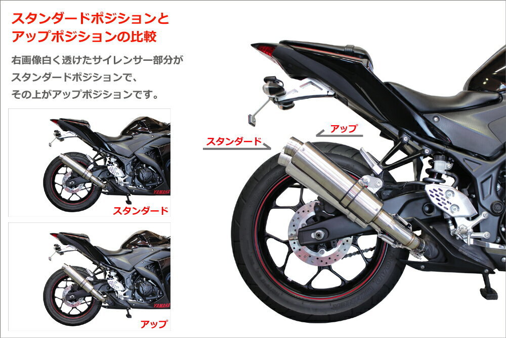 YAMAHA MT25.YZF R25.YZF R3  センターアップマフラー