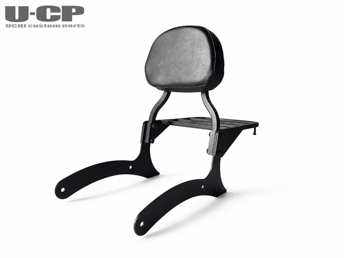  【スチール/粉体塗装ブラック】リアキャリア付バックレストセット レブル250(MC49)/レブル500(PC60)