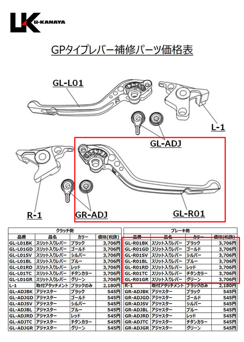  旧 GPタイプレバー　ブレーキ側