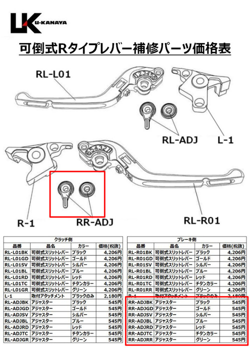  旧 可倒式Rタイプ　アジャスター　ブレーキ側