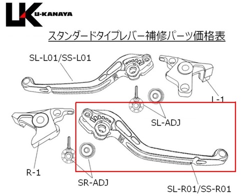  スタンダードタイプレバー　ショート　ブレーキ側