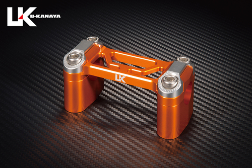  U-KANAYAアルミビレットハンドルクランプ バリオス/2 ゼファー400/χ ゼファー750/RS ゼファー1100/RS GSX250FX（オレンジ）
